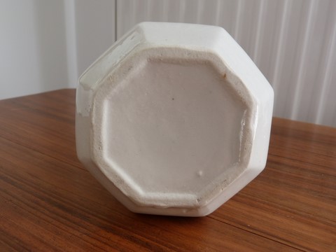 Ancien pot à épices café octogonale porcelaine